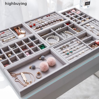 [highbuying] ถาดกํามะหยี่ วางเครื่องประดับ วางซ้อนกันได้ พร้อมส่ง