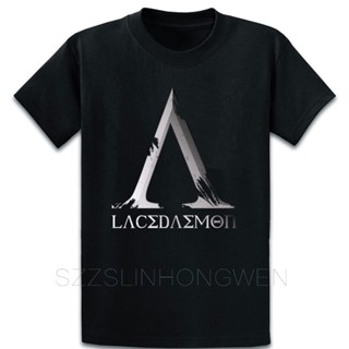 เสื้อคู่รัก เสื้อยืดคอกลม ผ้าฝ้าย พิมพ์ลายสัญลักษณ์ Sparta Lacedaemon แฟชั่นฤดูร้อน สําหรับผู้ชาย