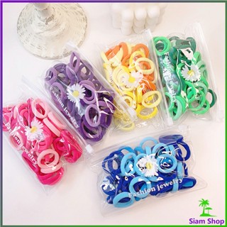 ที่รัดผมเด็ก ที่รัดผมไนลอน สีสันสดใส  สีลูกกวาด 50 เส้น / ซอง childrens hair tie