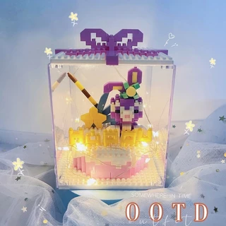 DIY บล็อกตัวต่อเค้กวันเกิด น่ารัก ตัวต่อ ซานต้า มนุษย์หิมะ รายการ บล็อกของเล่น ของขวัญวันเกิด พร้อมไฟ คริสมาสต์
