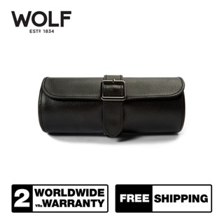 กล่องนาฬิกา กล่องเครื่องประดับ WOLF1834 รุ่น BRITISH RACING TRIPLE WATCH ROLL (BLACK)