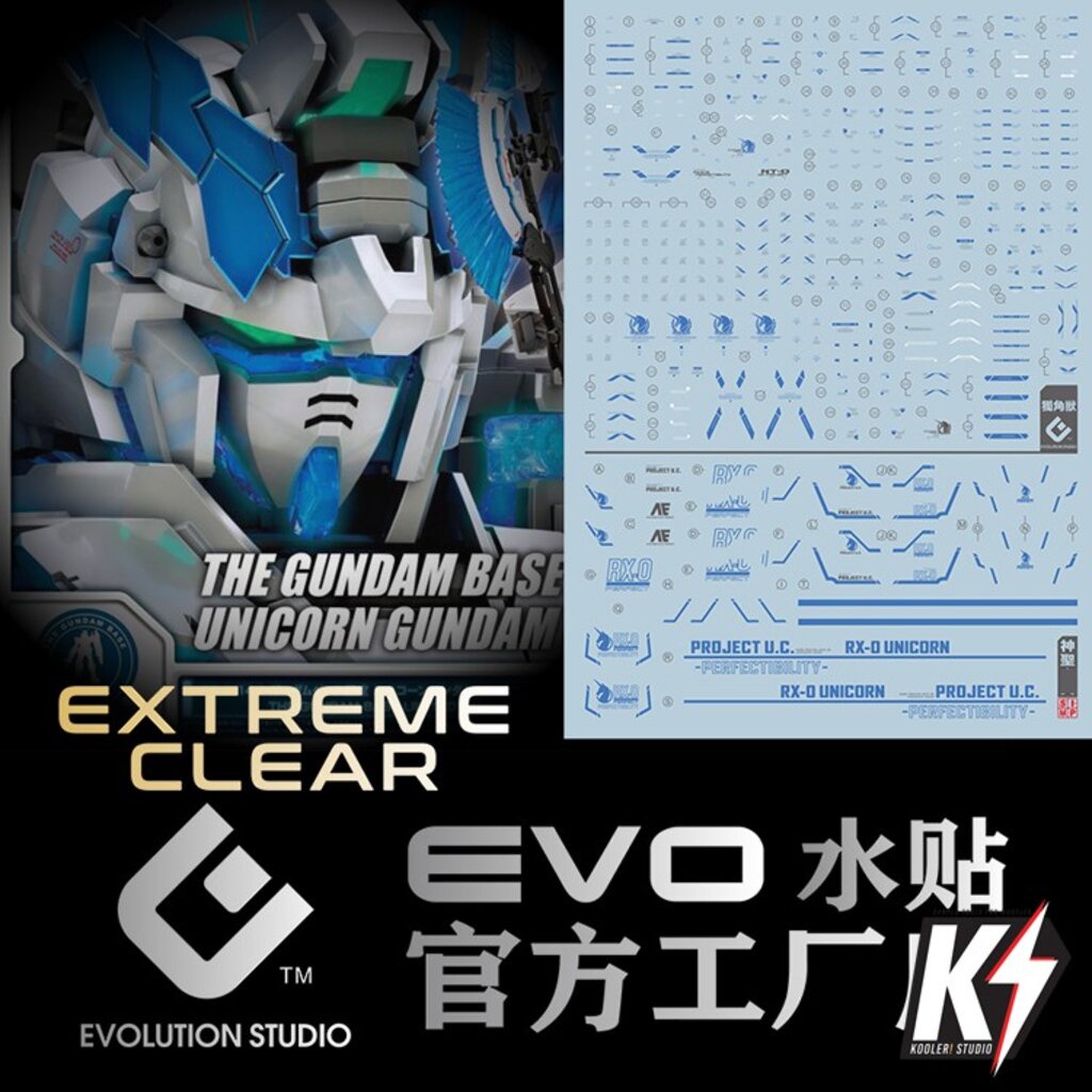 Waterdecal EVO RG Unicorn Ver.TWC #ดีคอลน้ำสำหรับติดกันพลา กันดั้ม Gundam พลาสติกโมเดลต่างๆ