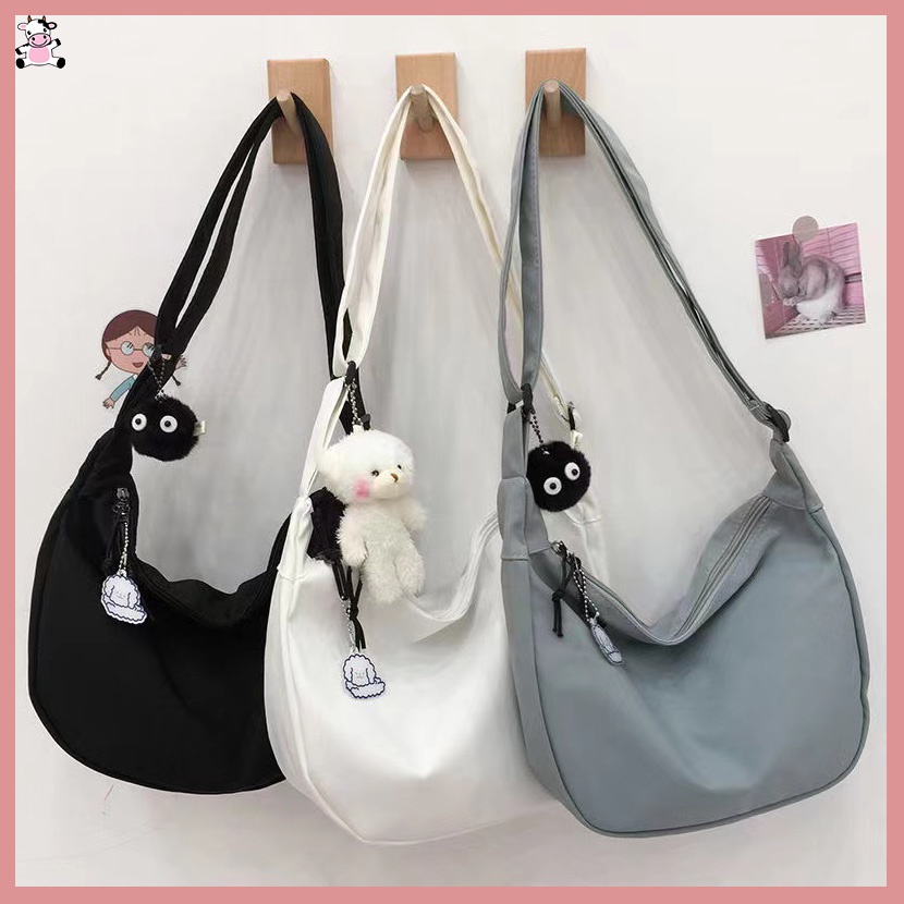 ญี่ปุ่นฮาราจูกุสาวสีทึบนุ่มสาวกระเป๋าสะพายเกาหลี-styleinssimple Messenger Bag (ไม่มีจี้))