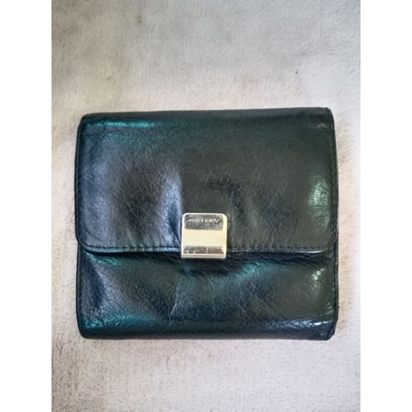 กระเป๋าสตางค์หนังแท้สีดำdkny