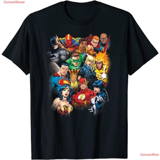 เสื้อคู่รัก เสือยืดผู้ชาย เสื้อยืดกีฬา Justice League The Leagues All Here T-Shirt Popular T-shirts