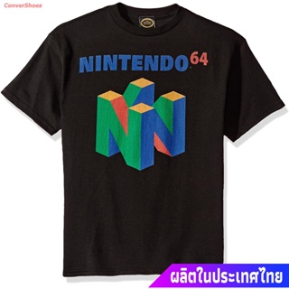 Tee เสื้อยืด เสื้อยืดลำลอง Nintendo Boys 64 N64 Logo Graphic T-shirt Mens Womens T-shirts