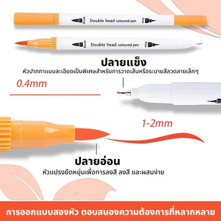 【ส่งจากกรุงเทพ】ปากกาสี สีน้ำสองหัว 12-100 สี วาดรูป ล้างทำความสะอาดได้ สำหรับเด็ก อุปกรณ์การเรียน
