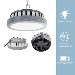 โคมไฮเบย์ (รุ่นมีพัดลม) IWC-HIB-LED-100W-10500LM-WH