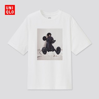 เสื้อคู่วินเทจ เสื้อวินเทจชาย Disney Uniqlo เสื้อยืดแขนสั้น พิมพ์ลายดิสนีย์ Ut438722 เสื้อยืดชาย Tee