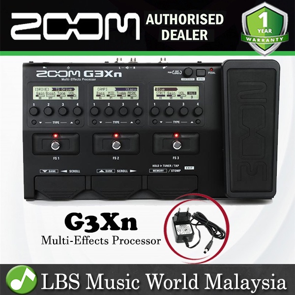 [Distontinued] โปรเซสเซอร์หลายเอฟเฟกต์ Zoom G3Xn พร้อมแป้นเหยียบและอะแดปเตอร์ Expression พร้อมเคสแข็
