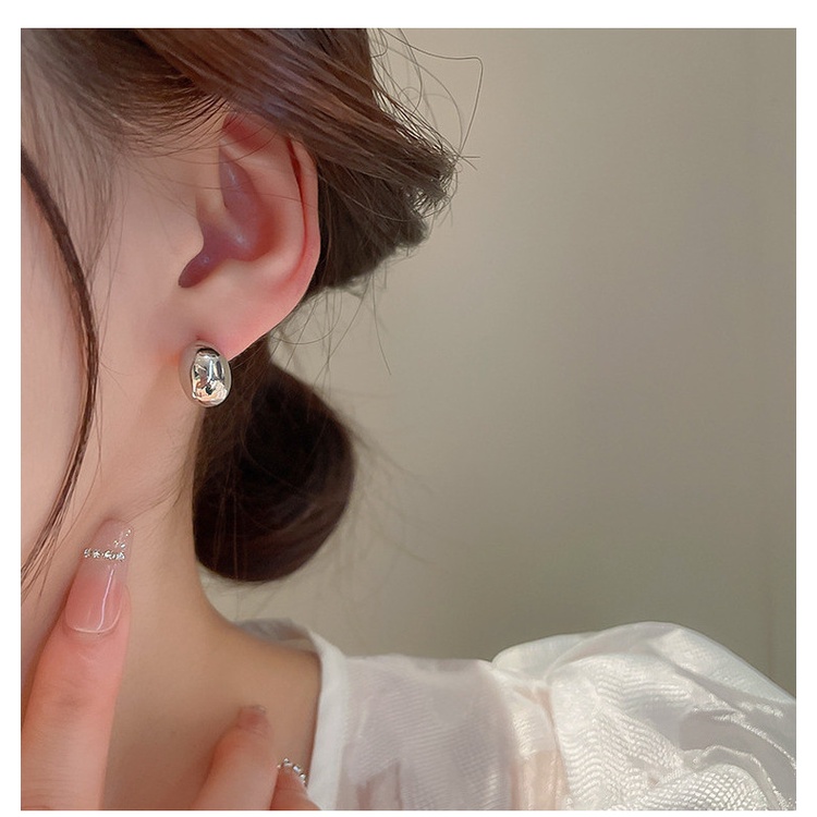 ต่างหูเม็ดเดี่ยว เงินสเตอร์ลิง S925 สีทอง และสีเงิน สําหรับผู้หญิง - รูปที่ 5