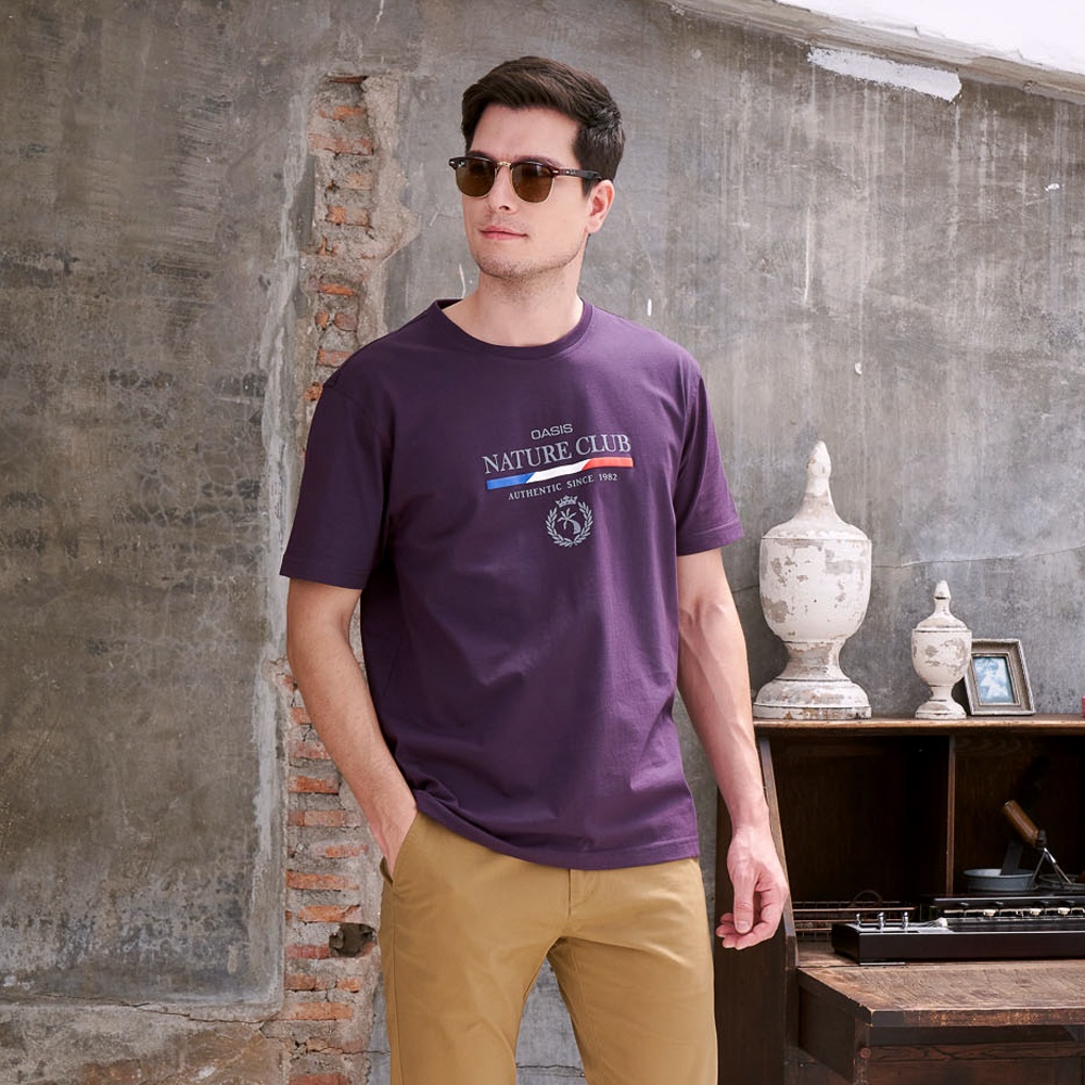 ไซส์ S-M : OASIS  รุ่น MTP-1726 เสื้อยืด ผู้ชาย คอกลม เสื้อยืดสกรีนลาย เสื้อยืดผู้ชาย cotton100%