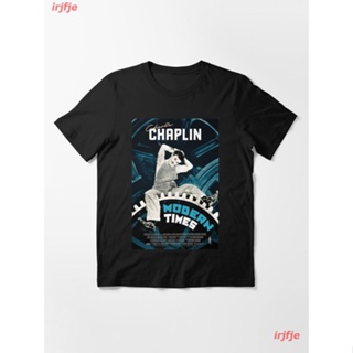 New Modern Times Charlie Chaplin T-Shirt เสื้อยืด ดพิมพ์ลาย เสื้อยืดผ้าฝ้าย คอกลม cotton ความนิยม sale Unisex