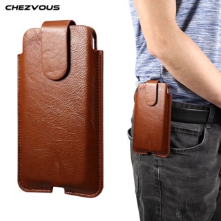 Leather Phone Pouch Case for iPhone 12 11 Pro Max XR XS 8 7 6plus Universal Magnetic Holster Cover Waist Bag for Samsu05