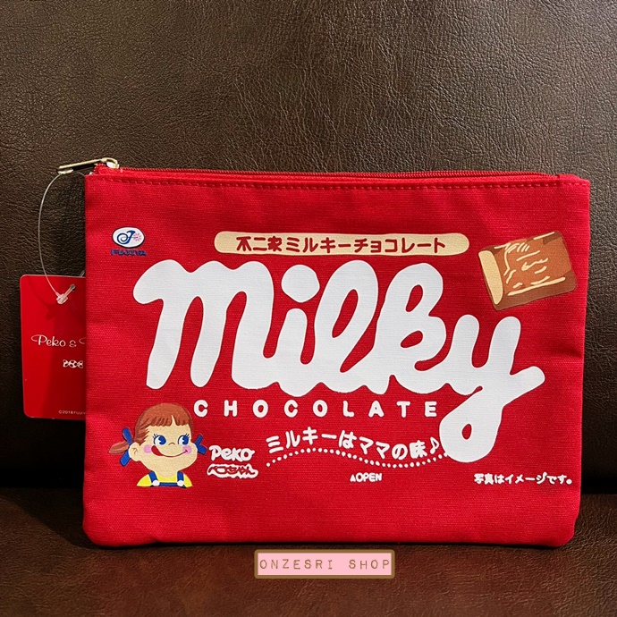 กระเป๋า Fujiya Milky Peko สีแดง ขนาด 15 x 21 ซม.