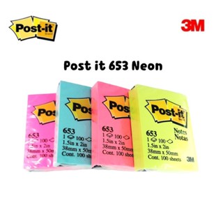 3M Post-it Notes โพสต์-อิท โน้ต 653 โทนสีนีออน ขนาด 1.5"×2