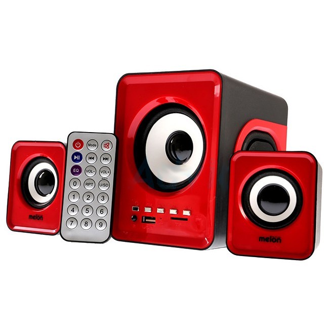 melon MS-010 Subwoofer Speaker USB 2.1 CH สีแดง