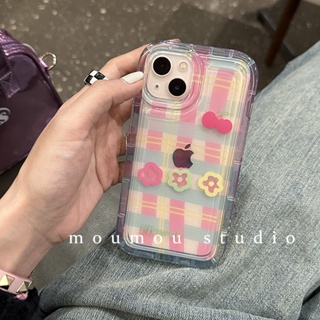 เคสโทรศัพท์มือถือ ซิลิโคน ลายสก๊อต ดอกไม้จิ๋ว สําหรับ Iphone 14pro Max 13 12 11 14pro X XR 14plus