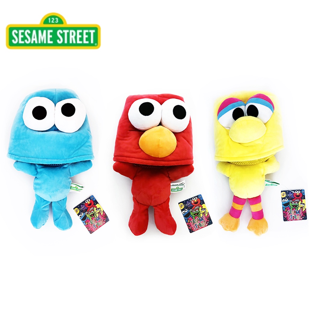 ตุ๊กตา หมวก เซซามีสตรีท ของแท้ / Cookie Monster &amp; Elmo &amp; Big Bird Sesame Street 12 นิ้ว