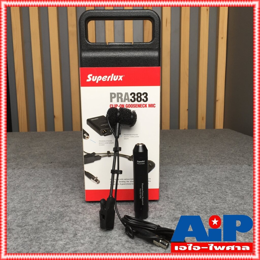 ไมโครโฟน Superlux PRA-383 XLR ไมค์โคโฟน ไมค์จ่อเครื่องดนตรี ไมค์เครื่องเป่า Clip-On Microphone With Gooseneck ไมค์สาย