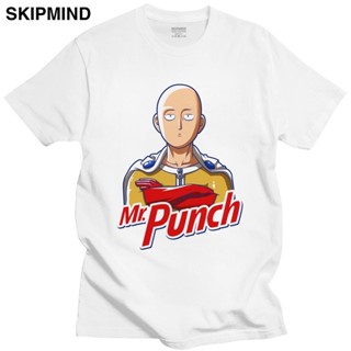 เสื้อยืดแขนสั้นลําลอง ผ้าฝ้าย 100% พิมพ์ลายอนิเมะ One Punch Man Saitama Sensei สไตล์ญี่ปุ่น สําหรับผู้ชาย LHZYเสื้อยืดอิ