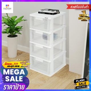 ตู้ลิ้นชัก 4 ชั้น STACKO MAX(S) 34x40x80 ซม. สีใส4 DRAWER STACKO MAX(S) 34X40X80CM CLEAR