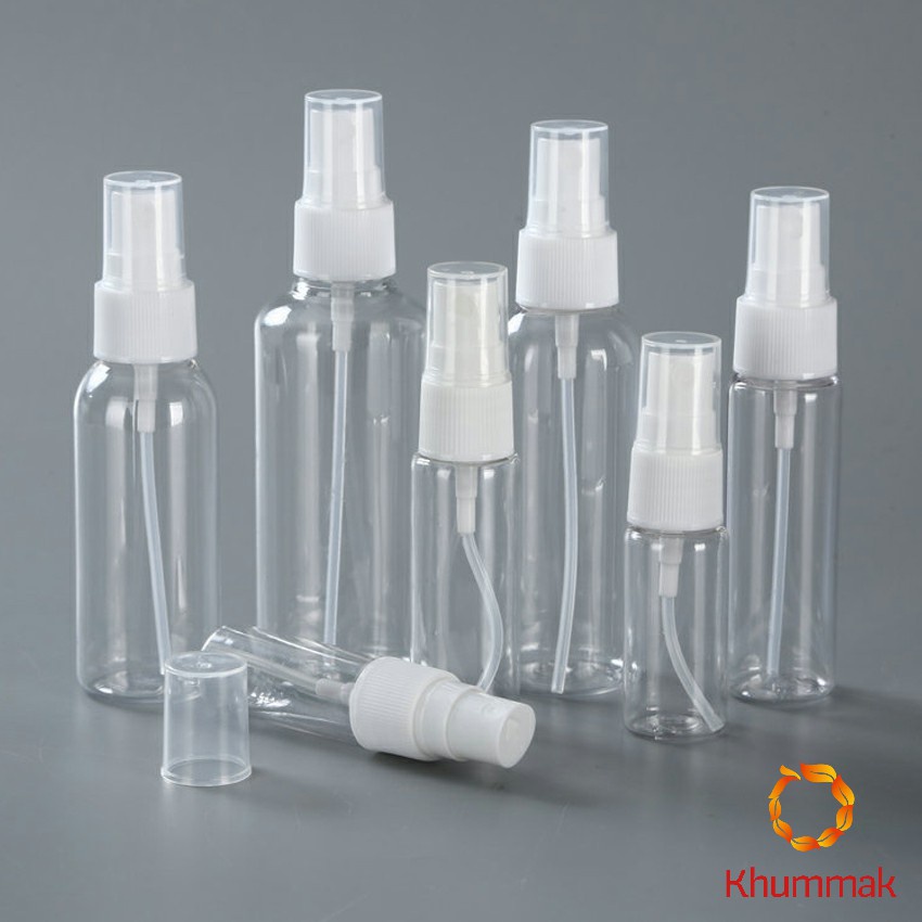 Khummak ขวดสเปรย์ สีใส ขวดใส่สเปรย์พกพา ขวดสเปรย์น้ำหอม มี ขนาด 30 50 100 มล  Transparent spray bottle