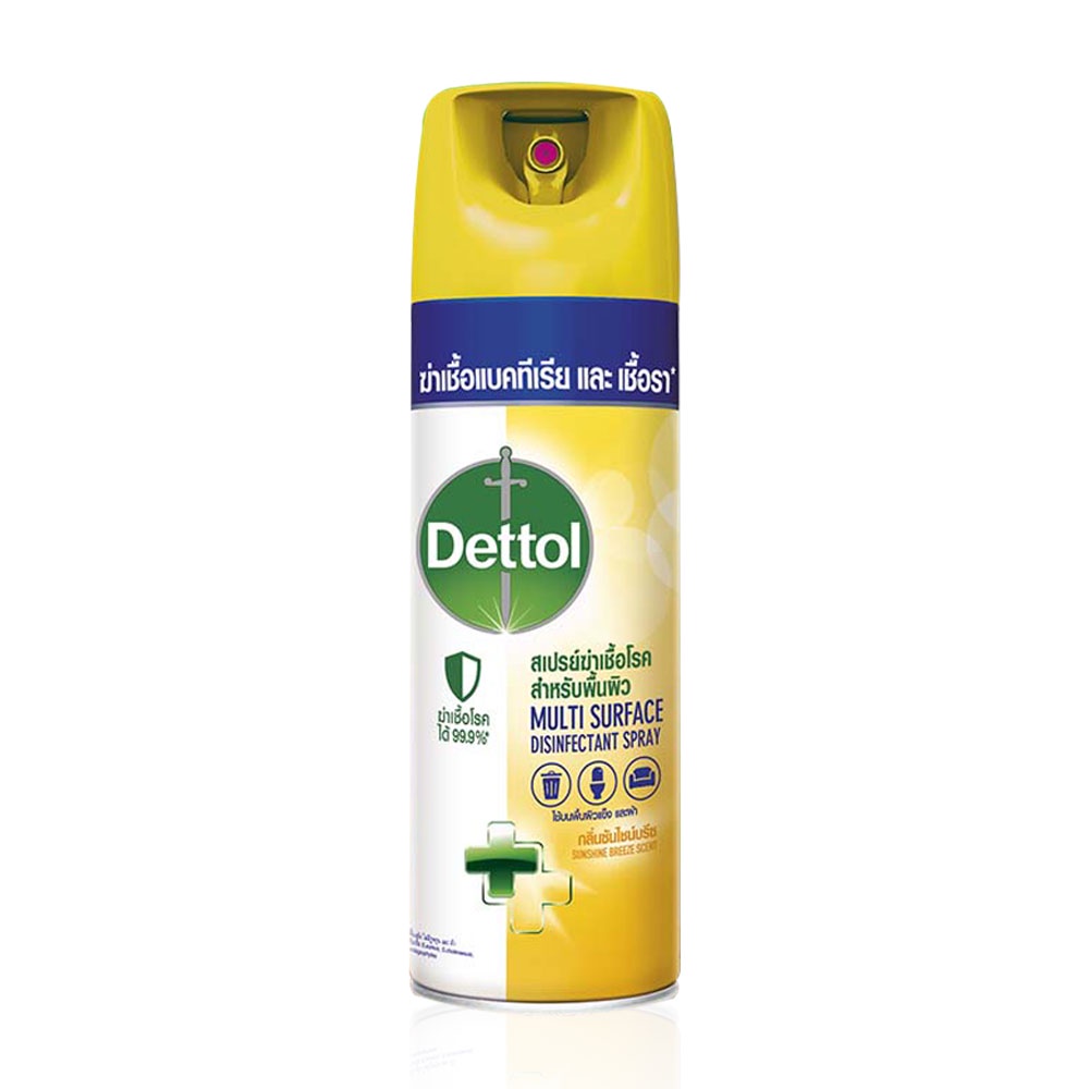 Dettol Disinfectant Spray Sunshine Breeze เดทตอล สเปรย์ ฆ่าเชื้อโรค สำหรับพื้นผิว กลิ่นซันไชน์บรีซ ขนาด 450 ml 20758