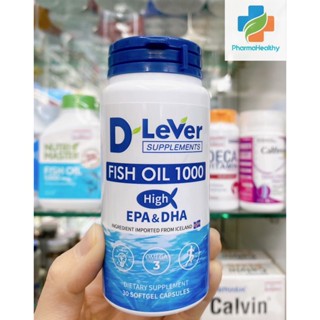 D Lever Fish Oil 1000  High EPA &amp; DHA ดีลีเวอร์ ฟิช ออยล์ น้ำมันปลา 30 แคปซูล วัตถุดิบนำเข้าจาก ไอซ์แลนด์