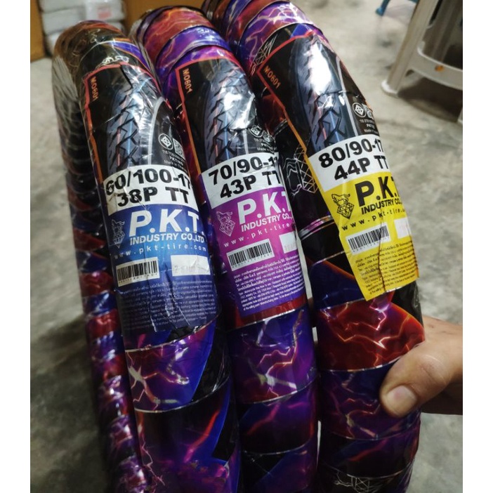 PKT ยางนอกมอไซค์ขอบ 17 ลายทีสเปค เวฟ125i 60/100-17 70/90-17 80/90-17 รหัสMO601 ยางผลิตในไทยของแท้