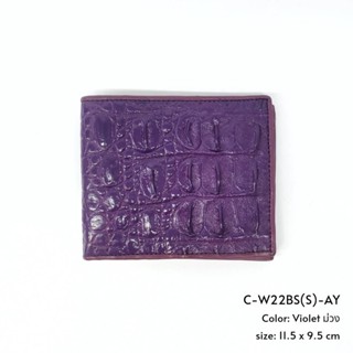 Prang Crocodile Leather Short Bi-fold Wallet / US Wallet กระเป๋าสตางค์ สองพับสั้น US หนังจระเข้ C-W22BS(S)-AY