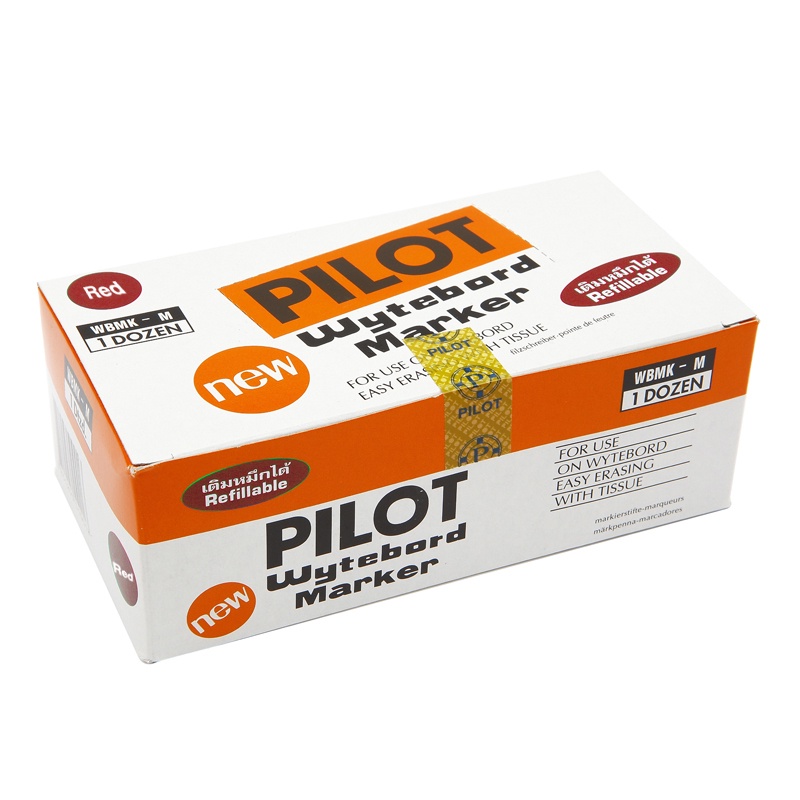 ปากกาเขียนไวท์บอร์ด PILOT WBMK-M สีแดง (1*12 ด้าม)