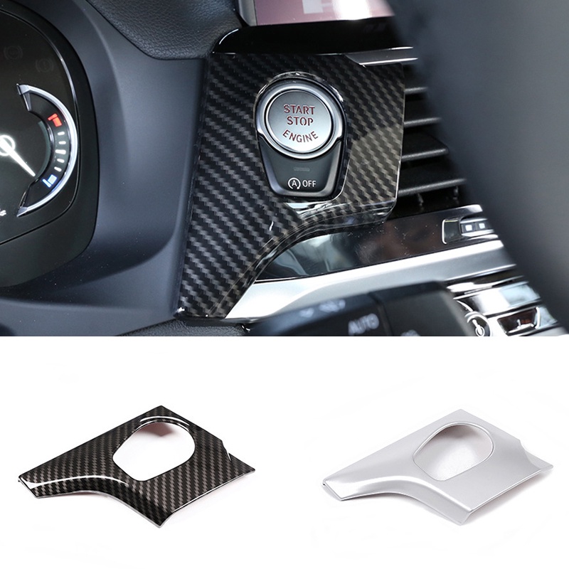 For BMW X3 X4 G02 G01 18-21 Carbon Fiber Color Car Start Stop Engine Switch Button Panel Trim Cover