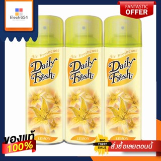 เดลี่เฟรช สเปรย์ปรับอากาศ กลิ่นเลมอน 300 มล. x 3 กระป๋องDaily Fresh Air Freshener Lemon Scent 300 ml x 3 cans