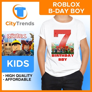 เสื้อขาว เสื้อยืดผู้หญิง เสื้อวันเกิด Roblox สําหรับเด็ก / ธีมวันเกิด Roblox สําหรับเด็กผู้ชาย g%2