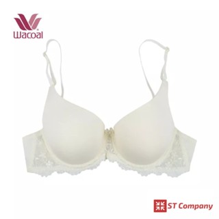 Wacoal Basic Bra ชุดชั้นใน มีโครง เสริมฟองน้ำ สีครีม (Cream) รุ่น WB9896 เสื้อใน วาโก้ มีฟองน้ำ เต็มทรง 2 ตะขอ