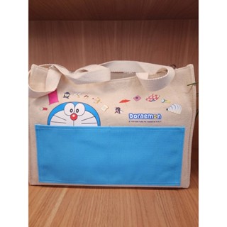 กระเป๋าผ้า Doraemon Canvas Tote Bag Exclusive for Café Amazon ลายสายรุ้งและผองเพื่อน