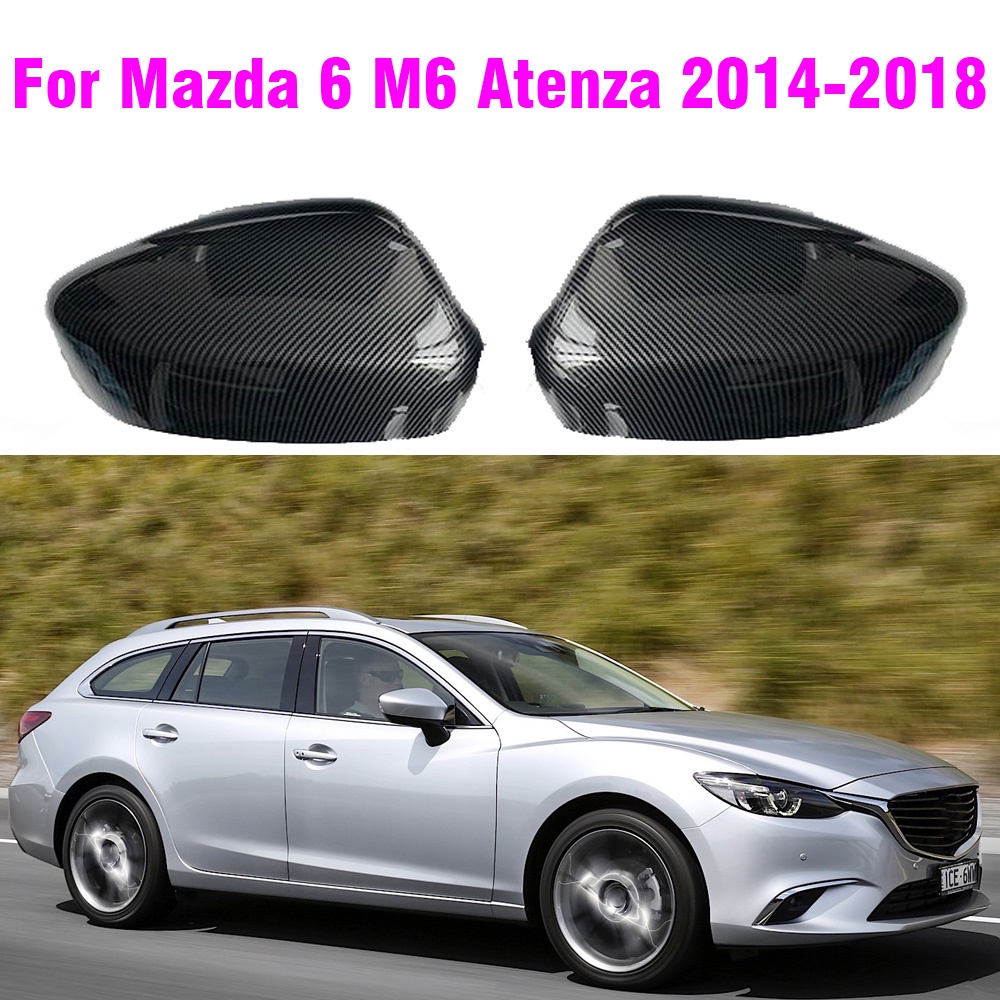 Bright Black Car Side Mirror Cover Shell Rearview Mirror Housing Cap For Mazda 6 Atenza 2014 2015 2016 2017 2018