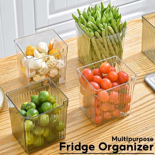 LOCAUPIN Transparent Multipurpose Fridge Organizer Bin Refrigerator Side Door Storage Shelf Basket