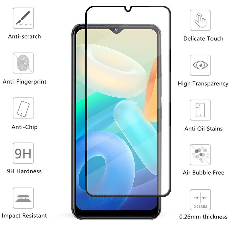 ฟิล์มกระจกเต็มจอ Vivo V25 5G/Y02S/Y30 5G/Y01A/Y01/V23E/V23/Y21T/Y33S/Y33T ฟิล์มกระจกกันรอย หน้าจอ ส่