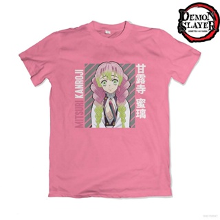 เสื้อยืดคอกลมเสื้อยืดแขนสั้นลําลอง พิมพ์ลายอนิเมะ Demon Slayer Mitsuri Kanroji แฟชั่นยอดนิยม สําหรับผู้ชาย