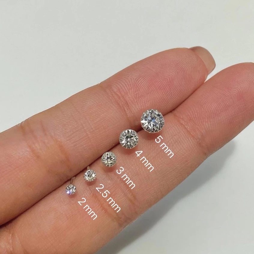 annita.silver - crystal stud earring / ต่างหูเงินแท้925 ต่างหูปักก้านฟันปลา ต่างหูพลอยคริสตัล เหมาะกับคนแพ้ง่า