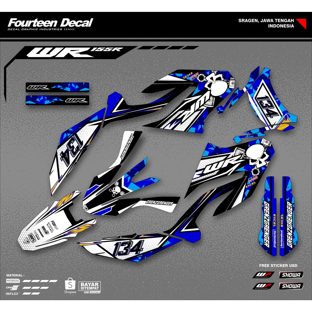 รูปลอก wr 155 - yamaha wr 155 27 สติ๊กเกอร์ DECAL มอเตอร์ไซค์