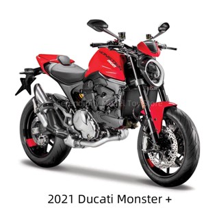 Maisto โมเดลรถจักรยานยนต์ Ducati Monster + Panigale V4 S Corse Static Die Cast Vehicles 1:18 2021