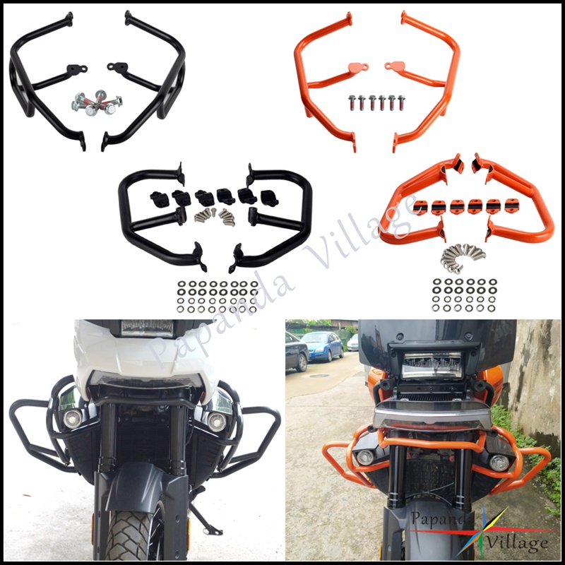 1 Pair Motorcycle High Way Front Protection Bar Engine Guard Bumper Falling Protector For Harley Pan