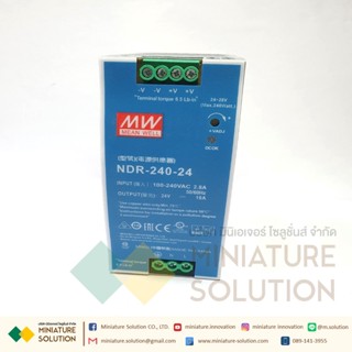 Mean Well รุ่น NDR-240-24 DIN Rail Power Supply, 24V dc Output Voltage, 3.2A Output Current(MI-Power-NDR-240-24)