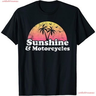 แฟชั่นที่กำหนดเอง แฟชั่นสบายๆ เสื้อ Motorcycle Gift - Sunshine And Motorcycles T-Shirt Cotton เสื้อยืด ผ้าระบายอากาศ เสื