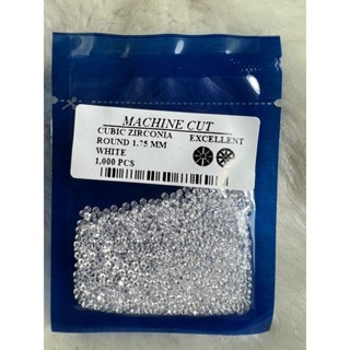 CZ Cubic zirconia Round 1.75mm Excellent Arrow Star Machine Cutting.