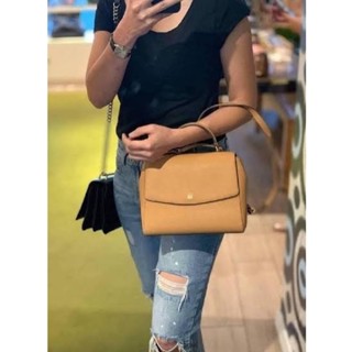 ของแท้100%พร้อมส่งที่ไทยTory Burch (63981) Emerson Structured Satchel Saffiano Leather