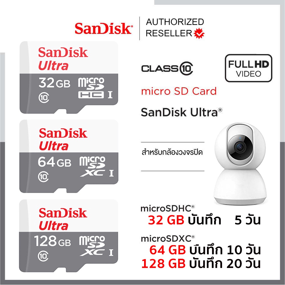 SanDisk Ultra Micro SD Card Class10 128GB SDXC 100MB/s (SDSQUNR-128G-GN6MN)  ประกันSynnex 7 ปี - รูปที่ 2